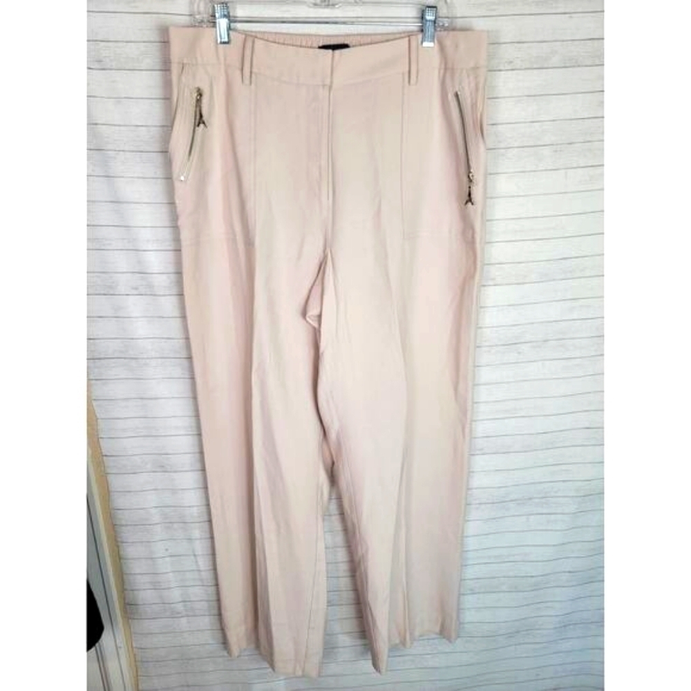 KARL LAGERFIELD WIDE LEG PULL ON TROUSER PANTS IN BONE, SZ 14